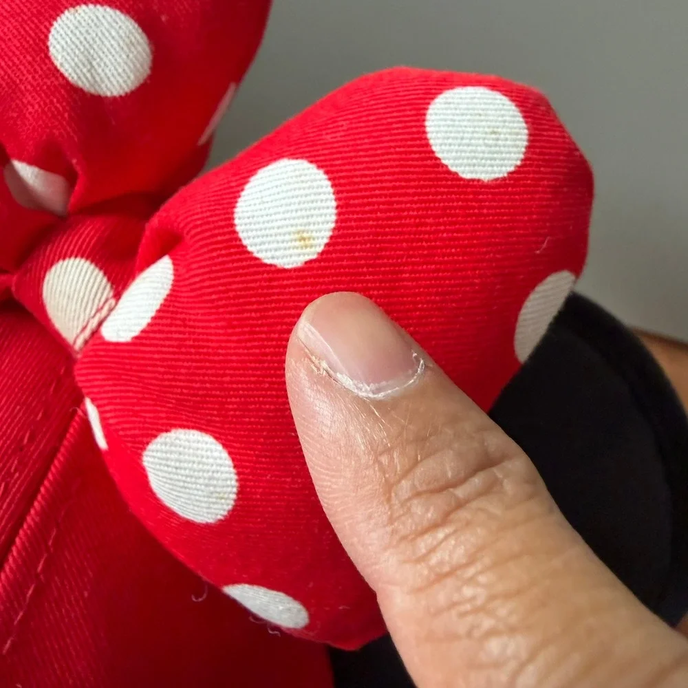 Disney Parks Minnie Mouse Hat Kids Youth Red Polka Dot Ears Bow Snapback Cap